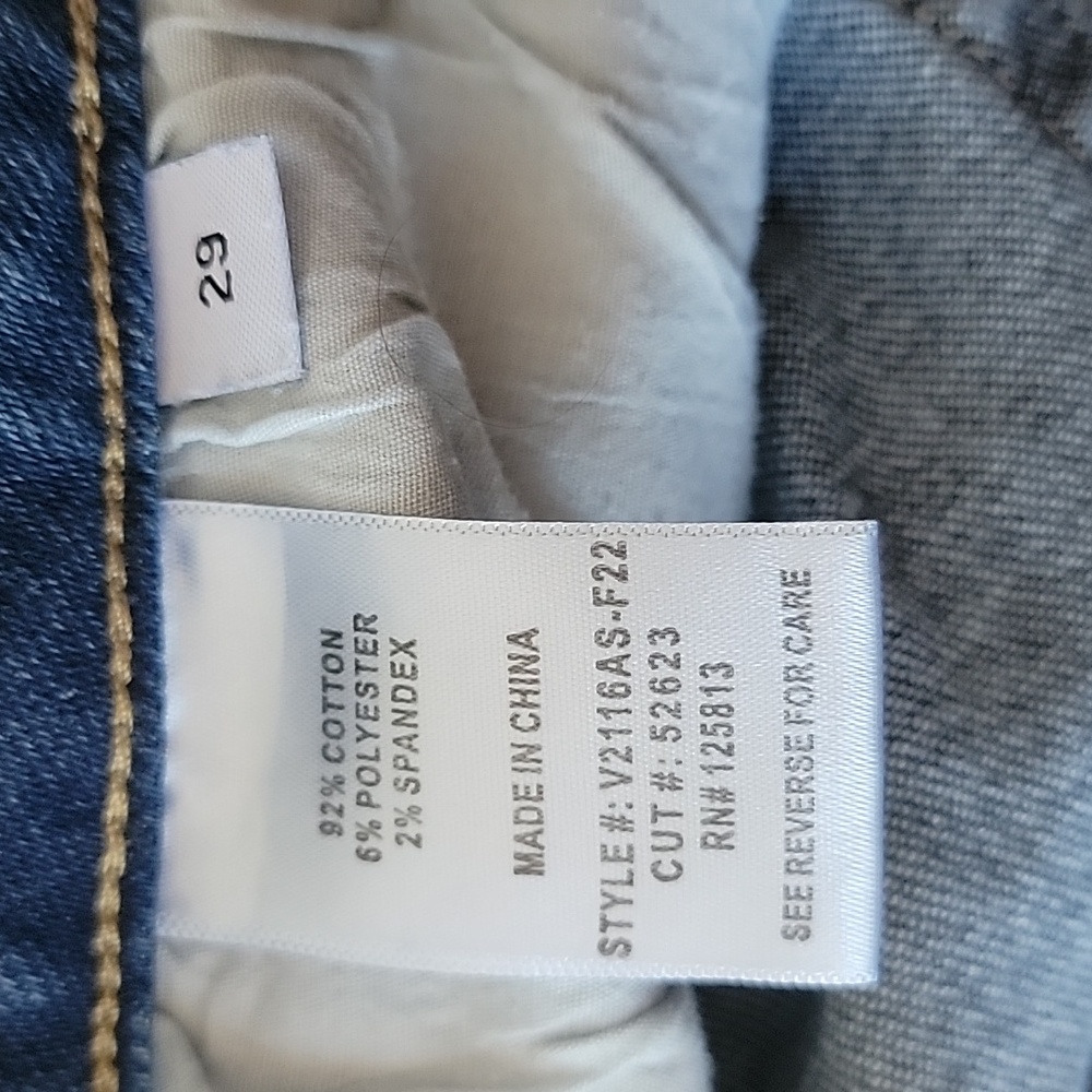 ALTAR'D STATE Distressed Destroyed Raw Hem Stretch Cropped Straight Leg Jeans 29 - Picture 7 of 8
